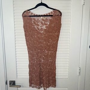 Anthropologie Crochet Lace Tunic Dress Clay Boho L